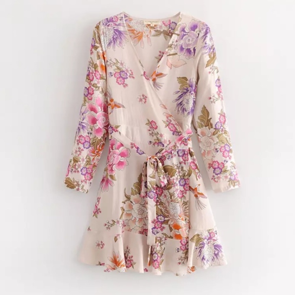 MARTINA Floral Cream Mini Dress - Picture 4 of 8